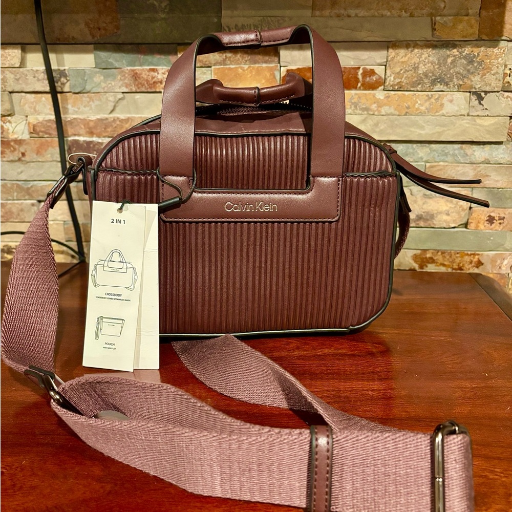 Calvin Klein Maroon Crossbody Bag